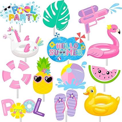 Amazon Com 36Pcs Summer Pool Cupcake Toppers Pool Party Decorations Amazon Com 36Pcs Summer Pool Cupcake Toppers Pool Party Decorations