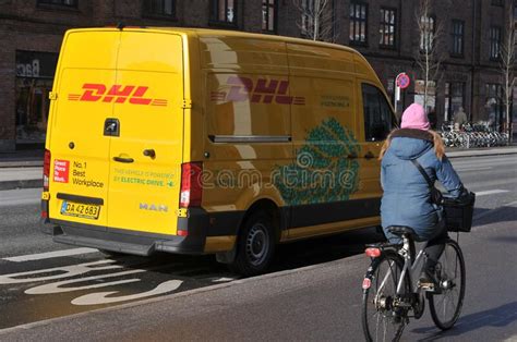 Copenhagen Denmark 12 August 2024 German Dhl Delivery Van In Copenhagen Denmark 12 August 2024 German Dhl Delivery Van In
