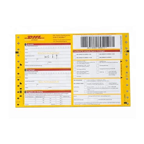 Custom Printing Barcode Airway Bill Dhl Express Shipping Paw Waybill Custom Printing Barcode Airway Bill Dhl Express Shipping Paw Waybill