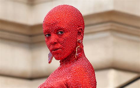 Doja Cat Covered In 30 000 Red Crystals For Schiaparelli S Paris Doja Cat Covered In 30 000 Red Crystals For Schiaparelli S Paris