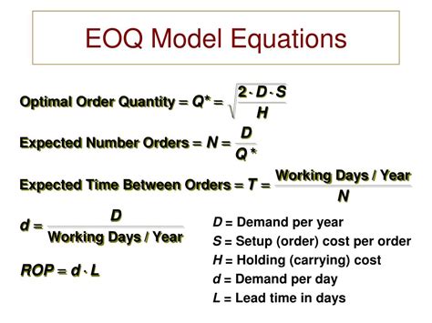 Eoq Model Formula