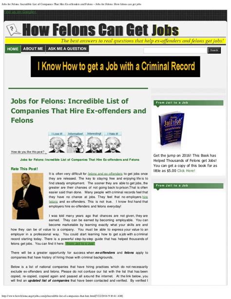 Ex Offenders And Employment 20 Companies That Hire Felons Ex Offenders And Employment 20 Companies That Hire Felons