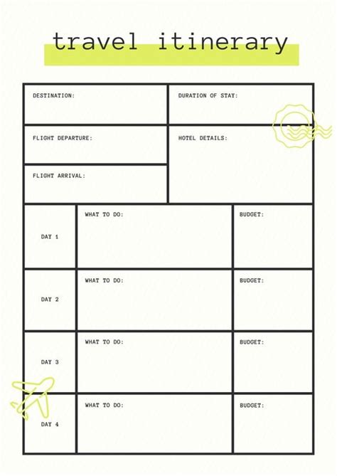 Free And Customizable Itinerary Planner Templates Canva Free And Customizable Itinerary Planner Templates Canva