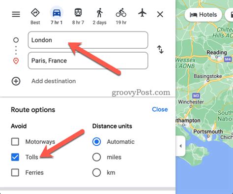 How Can I Avoid Tolls On Google Maps