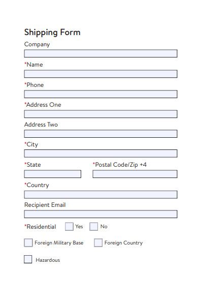 Shipping Form