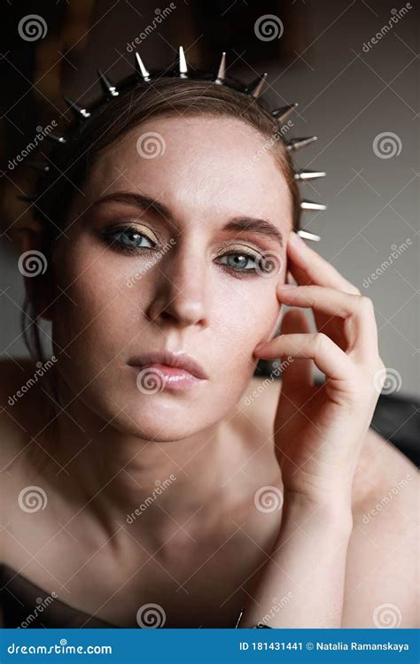 The Girl With Naked Shoulders On A Black Stock Photo Image Of Bright The Girl With Naked Shoulders On A Black Stock Photo Image Of Bright