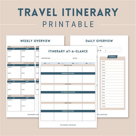 Travel Itinerary Template Printable Digital Vacation Planner Daily Travel Itinerary Template Printable Digital Vacation Planner Daily